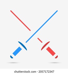 Swords isolated object. Vector illustration.