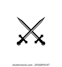 espadas aisladas en el elemento de diseño de fondo blanco para la Ilustración vectorial de signo de insignia de logotipo	