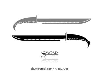 swords isolated on white background , Military sword  ancient weapon design silhouette, European straight swords., vector illustration, Daggers and Knifes Hand Drawn