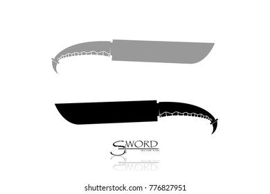 swords isolated on white background , Military sword  ancient weapon design silhouette, European straight swords., vector illustration, Daggers and Knifes Hand Drawn