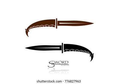 swords isolated on white background , Military sword  ancient weapon design silhouette, European straight swords., vector illustration, Daggers and Knifes Hand Drawn