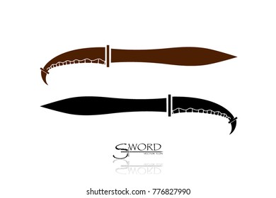 swords isolated on white background , Military sword  ancient weapon design silhouette, European straight swords., vector illustration, Daggers and Knifes Hand Drawn