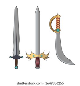 Swords knives daggers sharp blades  illustration