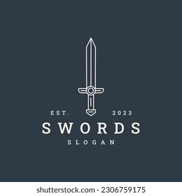 swords logo vector icon illustration hipster vintage retro .