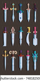 Swords. Magical swords with blades of steel