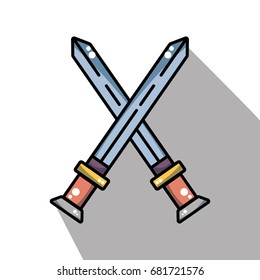 swords medieval element army in cross