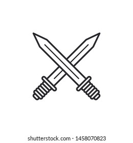 Swords Outline Icon Vector Illustration Eps