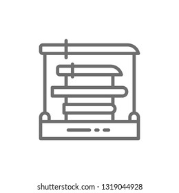 Swords rack, samurai swords, katana line icon.