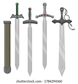 
Swords and scabbard vector design