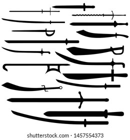 Swords Set European Straight Swords Vector Stock Vector (Royalty Free ...