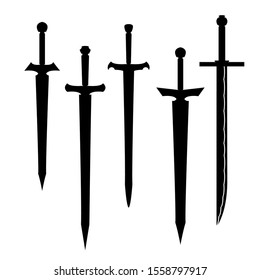 Swords Set Sword Isolated On White Stock Vector (Royalty Free ...