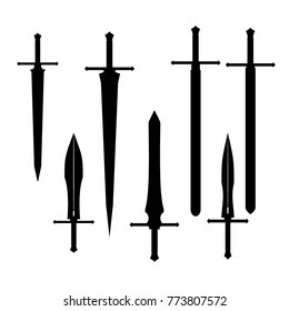 Set Vector Swords Stock Vector (Royalty Free) 304562945