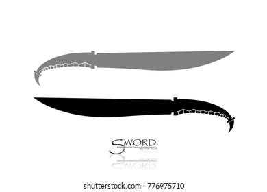 swords set. sword isolated on white background , Military sword  ancient weapon design silhouette, European straight swords., vector illustration, Daggers and Knifes Hand Drawn