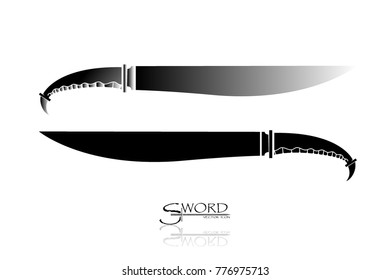 swords set. sword isolated on white background , Military sword  ancient weapon design silhouette, European straight swords., vector illustration, Daggers and Knifes Hand Drawn