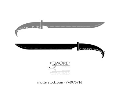 swords set. sword isolated on white background , Military sword  ancient weapon design silhouette, European straight swords., vector illustration, Daggers and Knifes Hand Drawn