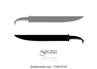 swords set. sword isolated on white background , Military sword  ancient weapon design silhouette, European straight swords., vector illustration, Daggers and Knifes Hand Drawn