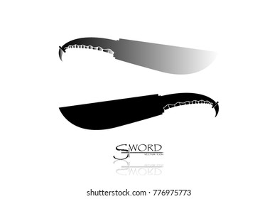 swords set. sword isolated on white background , Military sword  ancient weapon design silhouette, European straight swords., vector illustration, Daggers and Knifes Hand Drawn
