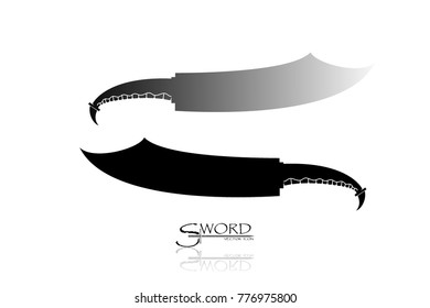 swords set. sword isolated on white background , Military sword  ancient weapon design silhouette, European straight swords., vector illustration, Daggers and Knifes Hand Drawn