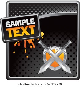 swords and shield black halftone template