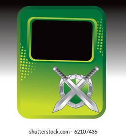swords and shield green halftone template