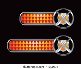 espadas y pestañas de protección naranja