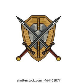 Swords Shield Vector Stock Vector (Royalty Free) 464461877 | Shutterstock