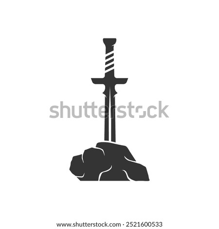 swords stuck logo vector icon illustration design 
