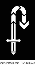 Schwerter, die sich umdrehen. einfach, modern und elegant