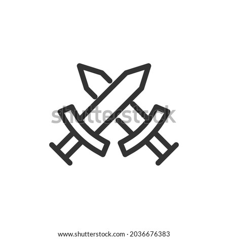 Swords thin line icon. Symbol in trendy outline style. Premium design for web and apps. Perfect for UI. 