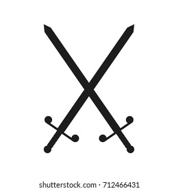 Swords Vector black icon on white background.