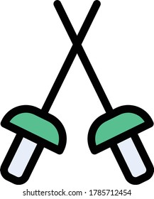 swords vector flat color icon 