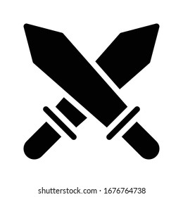 swords vector glyph flat icon 