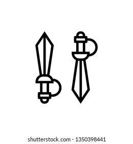 Swords vector icon. Ancient sword icon vector illustration isolated on white background - Vector