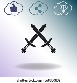Swords vector icon. Battle.