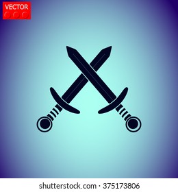 Swords vector icon. Battle.