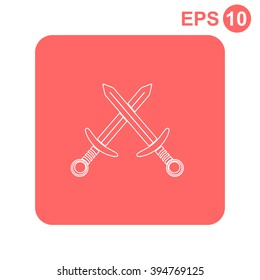 Swords vector icon. Battle.