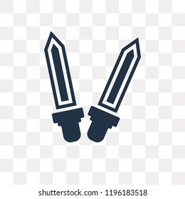Swords vector icon isolated on transparent background, Swords transparency concept can be used web and mobile