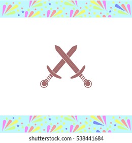 Swords vector icon on white background. Isolated illustration. Business picture.