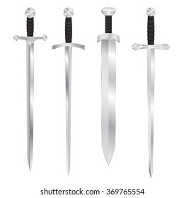 Swords. Vector illustration isolated on white background.