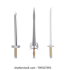 Swords. Vector illustration isolated on white background.