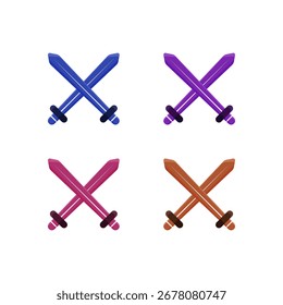 Ilustración vectorial de espadas sobre fondo aislado