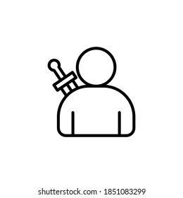Swordsman user icon black line style