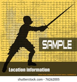 Swordsman Vector Background Template