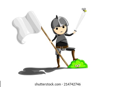 Swordsman and White flag