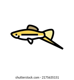 vector de icono de color de pez cola de espada. señal de pez cola de espada. ilustración de símbolo aislado