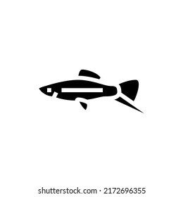 vector de icono de glifo de pez espada. señal de pez cola de espada. ilustración de símbolo aislado