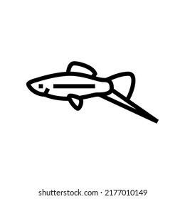 swordtail fish line icon vector. swordtail fish sign. isolated contour symbol black illustration
