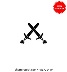 Swors vector icon isolated on white background.