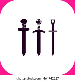 Swors vector icon on white background.