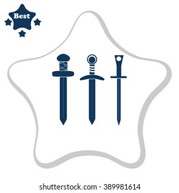 Swors vector icon. Set.